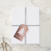 Minimale moderne roze gouden geometrische kerstboo cadeaulabel (Met Touw)