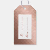 Minimale moderne roze gouden geometrische kerstboo cadeaulabel (Achterkant)