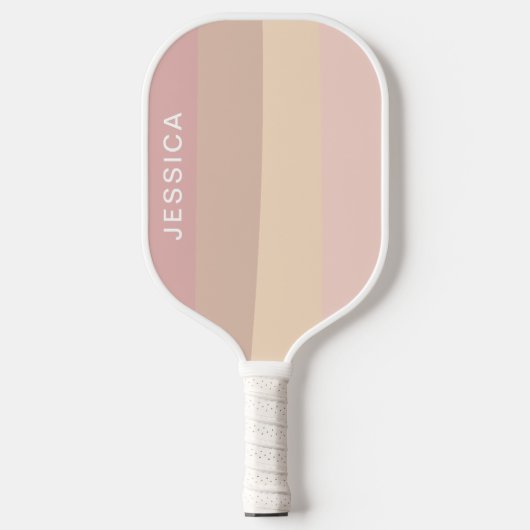 Minimale moderne roze neutrofielenstrepen pickleball paddle (Voorkant)