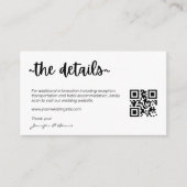 Minimale moderne RSVP-code met details QR-code Informatiekaartje (Voorkant)