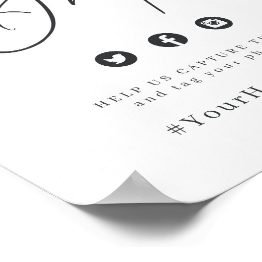 Minimale moderne scriptbruiloft oh snap-gebaar poster (Hoek)