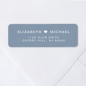 Minimale Moderne Stoffige Blauwe Bruiloft Retourad Etiket