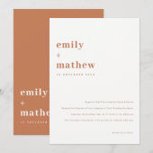 Minimale Moderne Strakke Roest Oranje Typografie T Kaart (Voorkant / Achterkant)