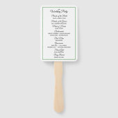 Minimale moderne tropische groen bruiloft programm handwaaier (Achterkant)