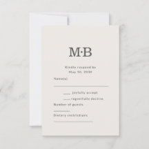 Minimale moderne trouw RSVP kaart voor een intieme