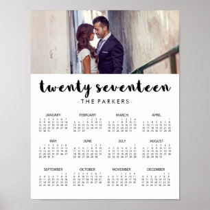 Minimale moderne Typografie 2017 Photo Calendar Poster