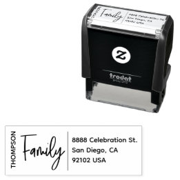 Minimale moderne typografie familie retouradres  zelfinktende stempel