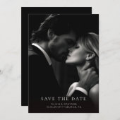 Minimale moderne typografie Foto Bewaar de datum Save The Date (Voorkant / Achterkant)