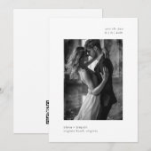 Minimale moderne typografie foto bruiloft opslaan save the date (Voorkant / Achterkant)