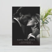 Minimale moderne typografie Foto Save the Date  (Staand voorkant)