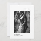 Minimale moderne typografie Fotobruiloft Save The Date (Voorkant)