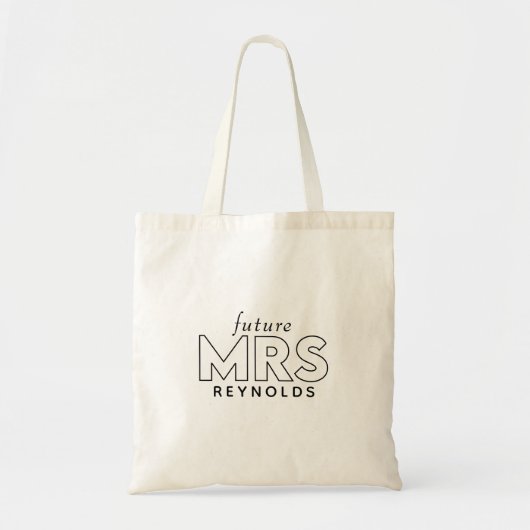 Minimale moderne Typografie Future Mrs Canvas tas (Voorkant)