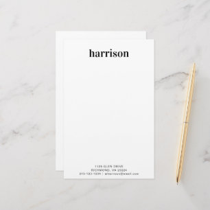 Minimale moderne Typografie Monogram op maat Briefpapier