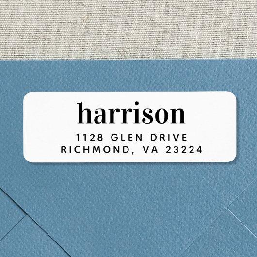 Minimale moderne Typografie Return Address Etiket