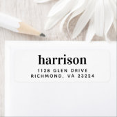 Minimale moderne Typografie Return Address Etiket (Insitu)