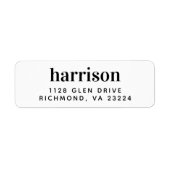 Minimale moderne Typografie Return Address Etiket (Voorkant)