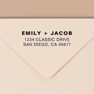 Minimale moderne Typografie Return Address Zelfinktende Stempel
