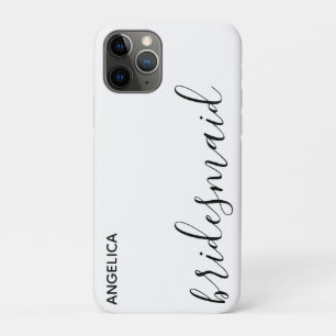 Minimale moderne Typografie Weddenschap Bridesmaid iPhone 11 Pro Hoesje