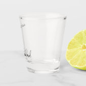 Minimale moderne Typografie Weddenschap Bridesmaid Shot Glas (Rechts)