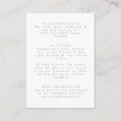 Minimale moderne Typografie Weddenschap Details Informatiekaartje (Achterkant)