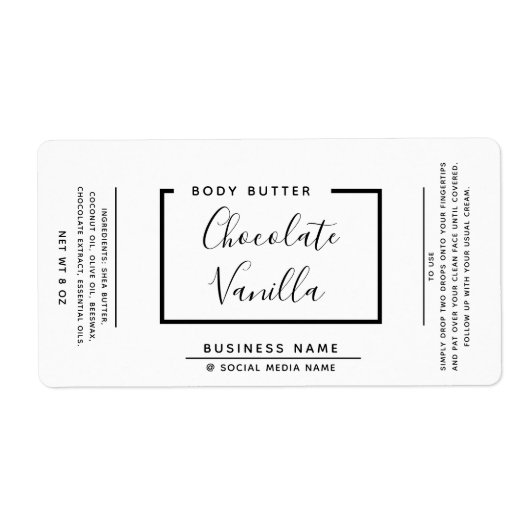 Minimale moderne typografie, wit product label (Voorkant)