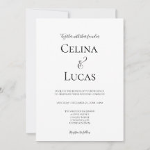 Minimale moderne typografie Zwart-wit bruiloft