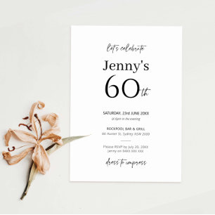 Minimale moderne uitnodiging van de 60ste verjaard