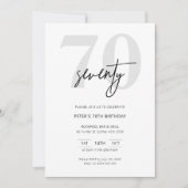 Minimale moderne uitnodiging van de 70e verjaardag (Voorkant)