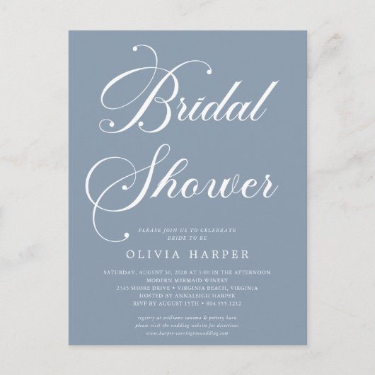 Minimale Moderne Uitnodiging van de Bridal van het (Voorkant)