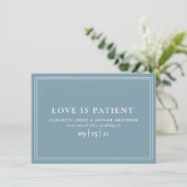 Minimale Moderne verandering van Datum Uitstel huw Save The Date (Staand voorkant)