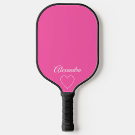 Minimale moderne waanvoornaam, roze en wit pickleball paddle