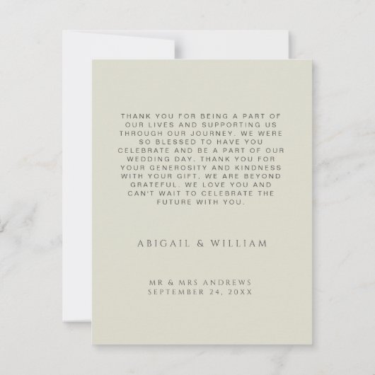 Minimale moderne Waterverf boomgaard groen Bedankkaart (Achterkant)