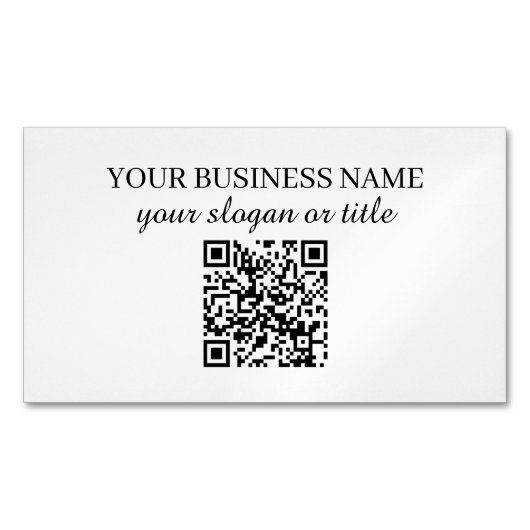 Minimale moderne website zwart-wit QR code Magnetisch Visitekaartje (Voorkant)