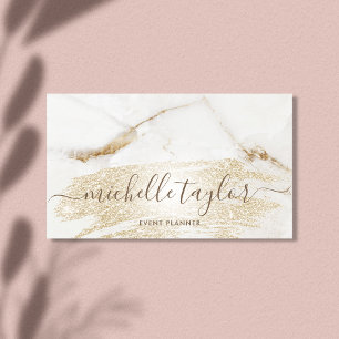 Minimale moderne witte marmergoudhandtekening visitekaartje