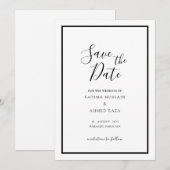 Minimale moderne witte moslim bruiloft Save The Da Date (Voorkant / Achterkant)