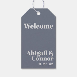 Minimale moderne zachte, blauwe lavendel Typografi Cadeaulabel