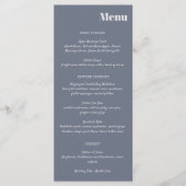 Minimale moderne zachte, blauwe lavendel Typografi Menu (Voorkant)