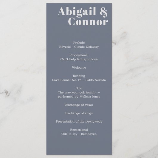 Minimale moderne zachte, blauwe lavendel Typografi Programma (Voorkant)