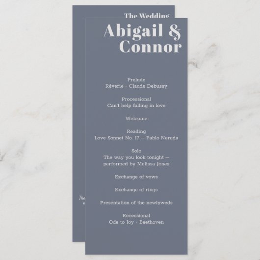 Minimale moderne zachte, blauwe lavendel Typografi Programma (Voorkant / Achterkant)