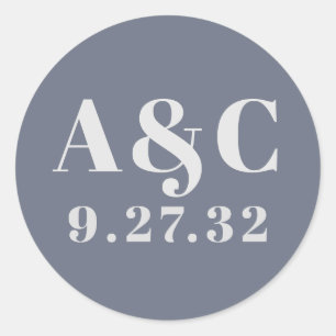 Minimale moderne zachte, blauwe lavendel Typografi Ronde Sticker