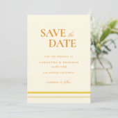 Minimale moderne zachte boter gele trouw-QR-code Save The Date (Staand voorkant)