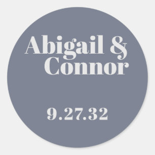 Minimale moderne zachte, grijze, Typografische nam Ronde Sticker