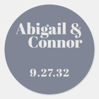 Minimale moderne zachte, grijze, Typografische nam Ronde Sticker