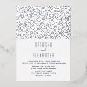 Minimale moderne zilveren bruiloft folie uitnodiging (Voorkant)