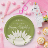 Minimale moderne zonnebloem - Aangepaste dag voor  Papieren Bordje (Feest)