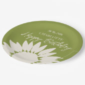 Minimale moderne zonnebloem - Aangepaste dag voor  Papieren Bordje (Gekanteld)