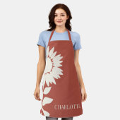 Minimale moderne zonnebloempnaam schort (Gedragen)