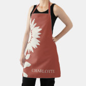 Minimale moderne zonnebloempnaam schort (Insitu)