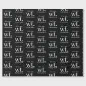 Minimale Moderne Zwart-wit Monogrammed Naam Cadeaupapier (Vlak)