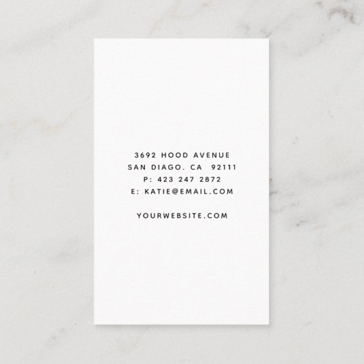 Minimale moderne, zwarte en witte Arch Beauty Visitekaartje (Achterkant)